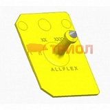 Крупный фиксатор (3,8x5,3 см) для ушной бирки D желтого цвета. Код 65-00-3269
